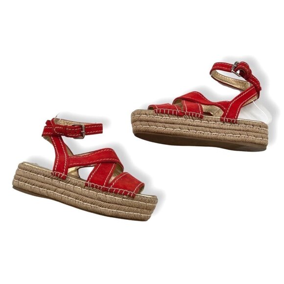 PRADA orange suede espadrilles size 38.5 - Picture 2 of 8